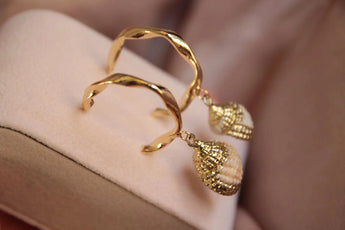 Cercei Afia , scoica, casual, aliaj zinc - GLAMADEA