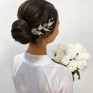 Accesoriu de par Mour, mireasă,usor flexibil, model ramuri, cristale, aliaj de zinc, perle Glamadearo