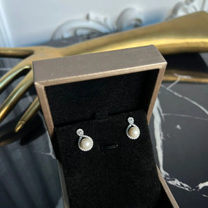 Cercei Atricia, zirconiu cubic AAA, perla, eveniment GLAMADEA