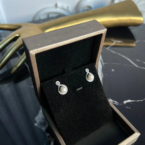 Cercei Atricia, zirconiu cubic AAA, perla, eveniment GLAMADEA