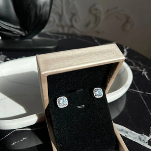 Cercei Coralia , placati aur alb, zirconiu cubic AAA GLAMADEA