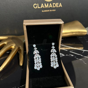Cercei Emily, placat aur alb, zirconiu cubic AAA GLAMADEA