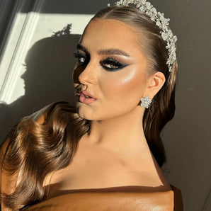 Cercei Keira, placati aur alb, zirconiu cubic AAA, Elemente Swarowski GLAMADEA