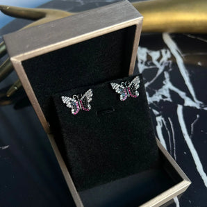 Cercei Lucretia, fluture, zirconiu cubic,rodiu GLAMADEA