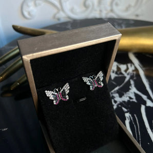 Cercei Lucretia, fluture, zirconiu cubic,rodiu GLAMADEA