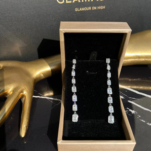 Cercei Maya, placat aur alb, zirconiu cubic AAA GLAMADEA