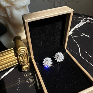 Cercei Panya, mireasa, zirconiu cubic, placat aur alb Glamadearo