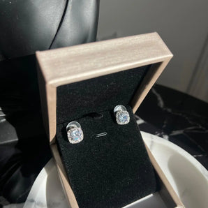 Cercei Ralisa , placati aur alb, zirconiu cubic, chic GLAMADEA
