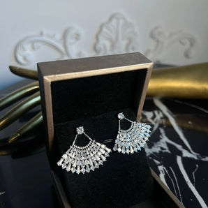 Cercei Rodita, zirconiu cubic AAA, placat aur alb GLAMADEA