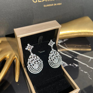 Cercei Romilly, placat aur alb, zirconiu cubic AAA GLAMADEA