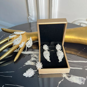 Cercei Wersy, placat aur alb, zirconiu cubic AAA GLAMADEA