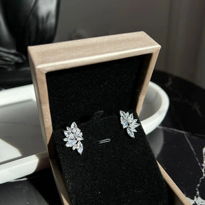 Cercei Wesara , placati aur alb, zirconiu cubic AAA GLAMADEA