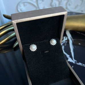Cercei Yeta, placat aur alb, zirconiu cubic GLAMADEA