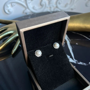 Cercei Yeta, placat aur alb, zirconiu cubic GLAMADEA