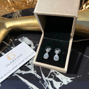 Cercei eleganți, Poppy, zirconiu cubic, picatura - GLAMADEA