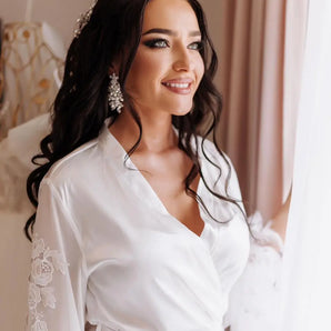 Cercei eleganți, Rozmarin, perle, zirconiu cubic AAA, placați aur alb GLAMADEA