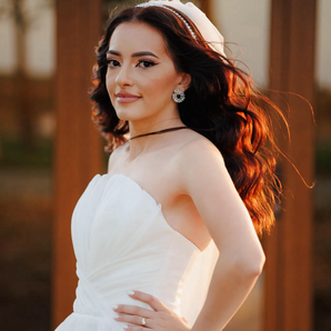 Cercei eleganți, Shyla ,eveniment, mireasă, placați cu aur alb, zirconiu cubic Glamadearo