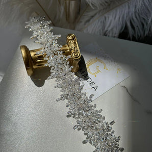 Diadema Aliama, Elementele Swarovski, zirconii cubice AAAAA, placată cu aur alb GLAMADEA