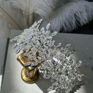 Diadema Aurora, placata aur alb, zirconii cubice AAAAA, Elementele Swarovski GLAMADEA