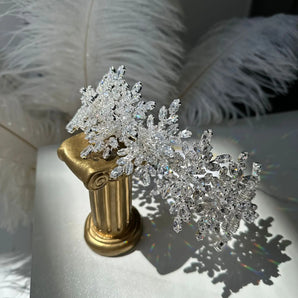 Diadema Mosaly, zirconii cubice AAAAA, placată cu aur alb, Elementele Swarovski GLAMADEA