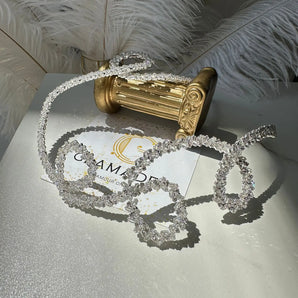 Diadema Senea, placata aur alb, zirconii cubice AAAAA GLAMADEA