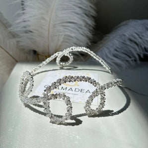Diadema Senea, placata aur alb, zirconii cubice AAAAA GLAMADEA