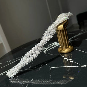 Diadema mireasă Helia, placata aur alb, zirconiu cubic AAA GLAMADEA