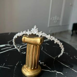 Diadema mireasă Reza, Elementele Swarovski, zirconiu cubic GLAMADEA