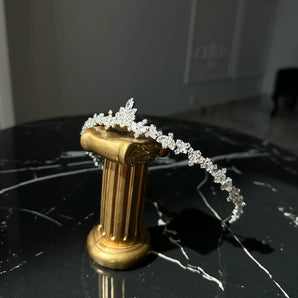 Diadema mireasă Reza, Elementele Swarovski, zirconiu cubic GLAMADEA