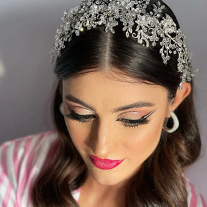 Diadema mireasă stil coroniță, Mirabella, argintiu Glamadearo
