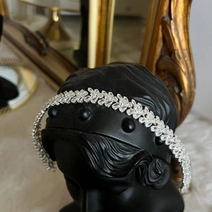 Diademă mireasă, Asy, zirconiu cubic, placat aur alb GLAMADEA