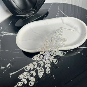 Diadema mireasă, Silver, argintiu, zirconii cubice, fir argintat Glamadearo