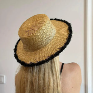 Pălărie Chic de vara, piele, catarama Glamadearo