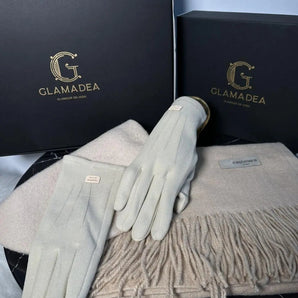 Set Cadou Iarna Weclam , Bereta, Esarfa Cashmere & Manusi, cadou, chic GLAMADEA