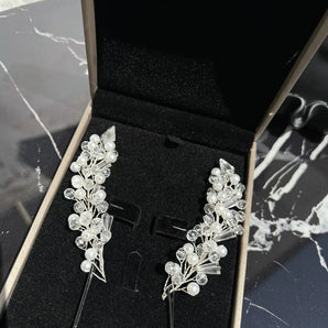 Set accesoriu de păr eveniment, Luwany, perle, tip agrafe, cristale, tip agrafe GLAMADEA