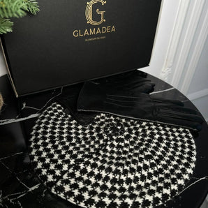 Set bereta si manusi Windly, cashmere, piele naturala GLAMADEA