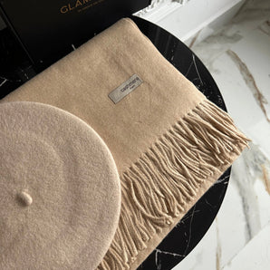 Set cadou bereta lana 100% si esarfa cashmere 100% calitate premium GLAMADEA