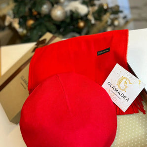 Set esarfa si bereta Elyss, cashmere, lana prelucrata GLAMADEA