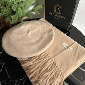 Set esarfa si bereta Felys, cashmere PREMIUM, lana prelucrata GLAMADEA