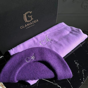 Set esarfa si bereta Purple, cashmere, lana prelucrata GLAMADEA