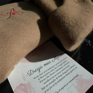 Set esarfa si bereta Selys, cashmere, lana prelucrata GLAMADEA