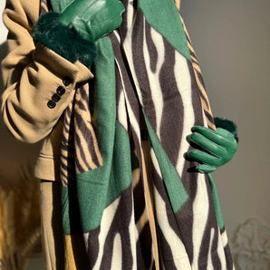 Set esarfa si bereta Windly, cashmere, piele natural GLAMADEA