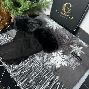 Set esarfa si bereta cașmir Grey, cadou, personalizare GLAMADEA