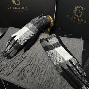 Set esarfa si manusi Rain, cashmere, chic, lana prelucrata GLAMADEA