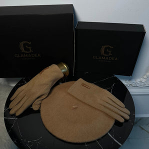 Set esarfa si manusi Rain, lână, duble GLAMADEA