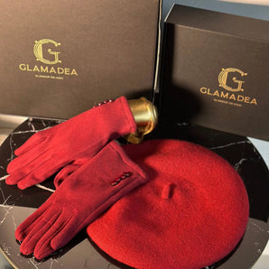 Set esarfa si manusi Rain, lână, duble GLAMADEA