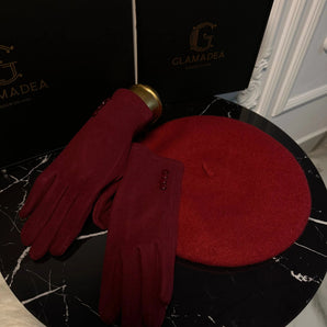 Set esarfa si manusi Rain, lână, duble GLAMADEA