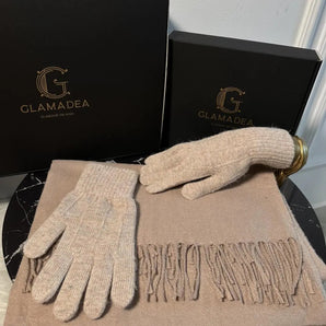 Set esarfa si manusi Sera, lână prelucrata, cashmere GLAMADEA