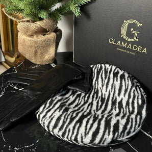 Set manusi si bereta Helly, lana prelucrata, piele naturala GLAMADEA