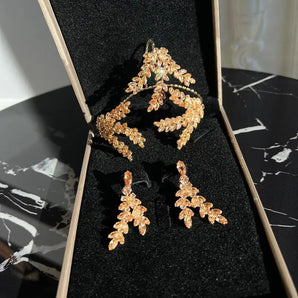 Set bijuterii Edna, Brățara de palmă și cercei Edna, zirconiu cubic, elemente swarovski - GLAMADEA